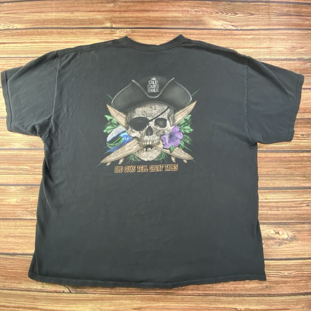 Old Guys Tell Great Tails Skull Pirate TShirt Sz 2XL